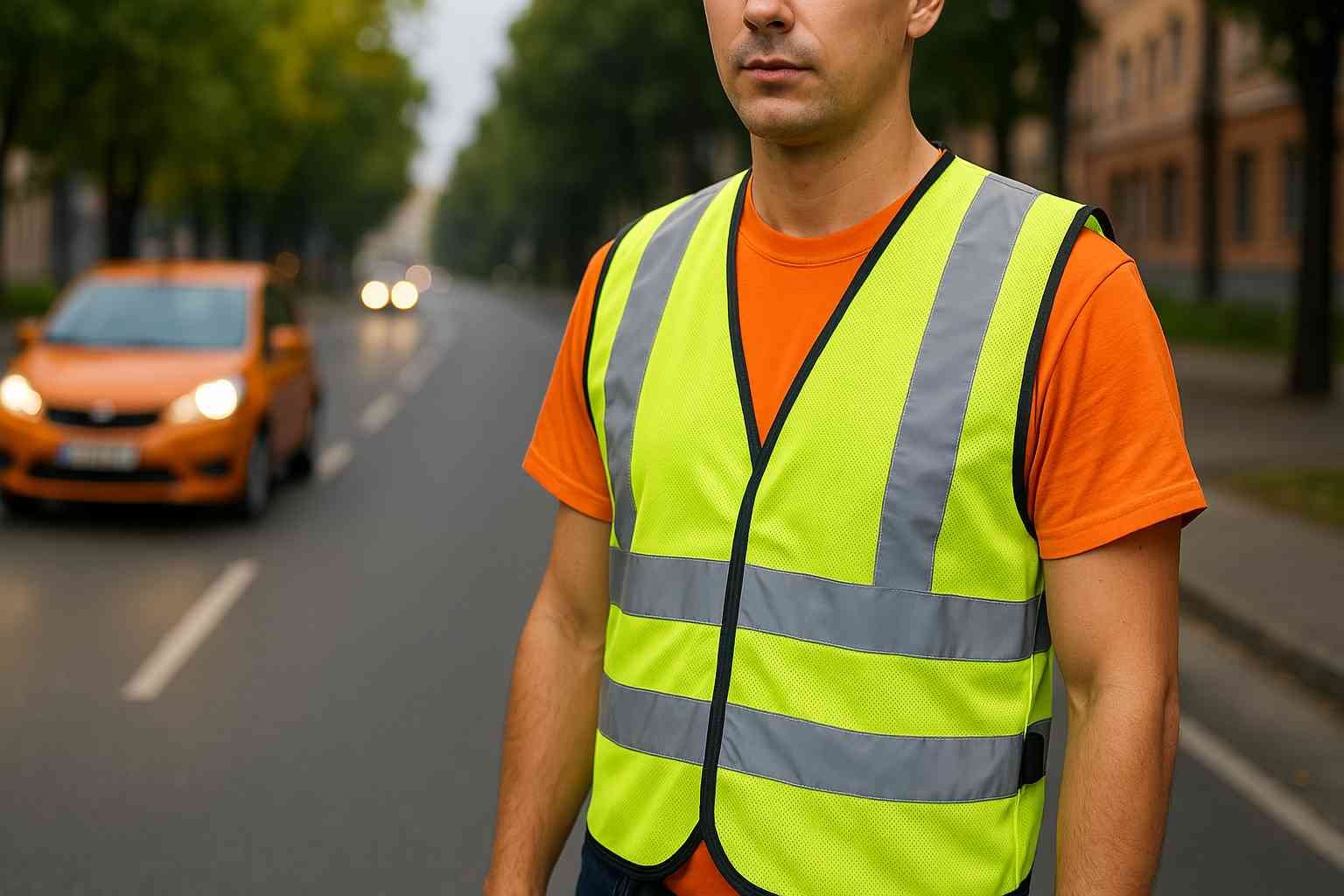 Reflective safety vest features highlighted