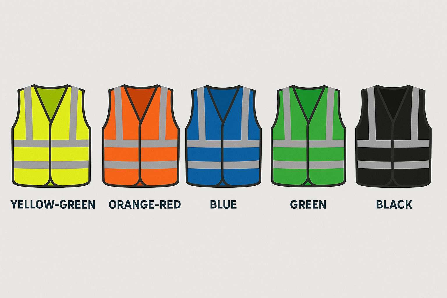 Different color reflective safety vests